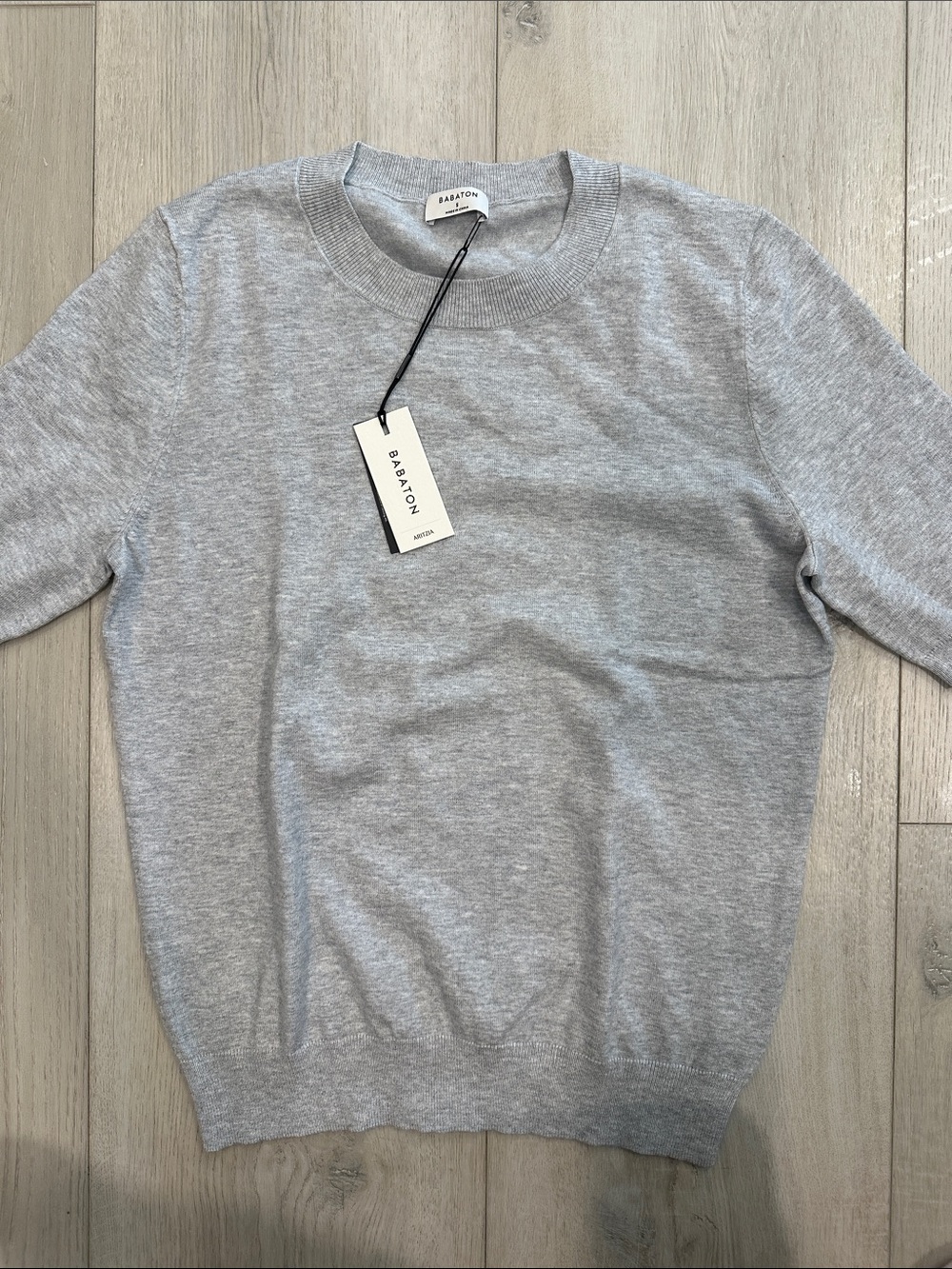 Babaton Hall Sweater Heather Chrome Gray short sleeve crewneck
